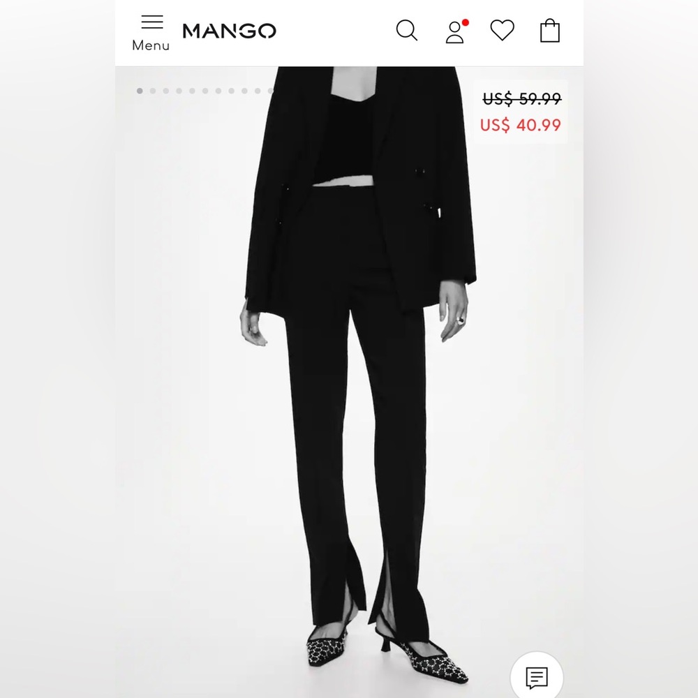 Mango Split Hem Pants